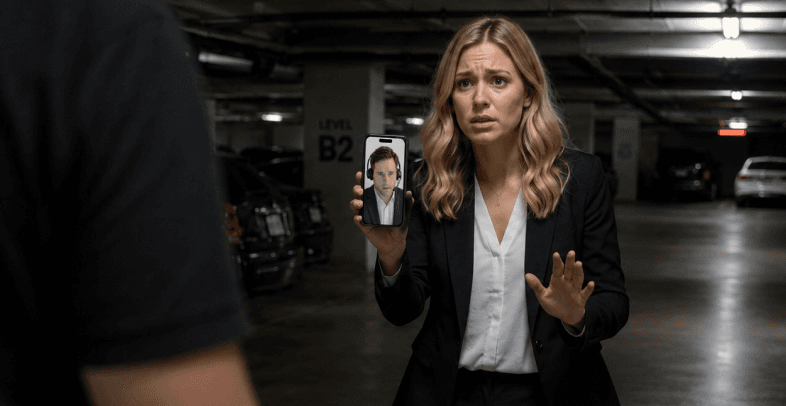 Bond agent deterring unwanted company in a parking garage
